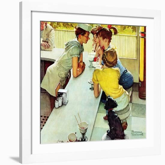 "Soda Jerk", August 22,1953-Norman Rockwell-Framed Giclee Print