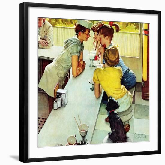 "Soda Jerk", August 22,1953-Norman Rockwell-Framed Giclee Print