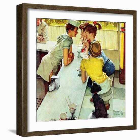 "Soda Jerk", August 22,1953-Norman Rockwell-Framed Premium Giclee Print