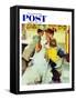 "Soda Jerk" Saturday Evening Post Cover, August 22,1953-Norman Rockwell-Framed Stretched Canvas
