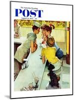 "Soda Jerk" Saturday Evening Post Cover, August 22,1953-Norman Rockwell-Mounted Giclee Print