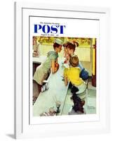 "Soda Jerk" Saturday Evening Post Cover, August 22,1953-Norman Rockwell-Framed Giclee Print