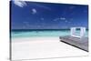 Sofa at the Beach in the Maldives, Indian Ocean-Sakis Papadopoulos-Stretched Canvas