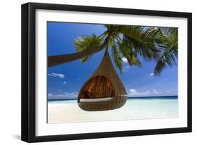 Sofa Hanging on a Tree on the Beach, Maldives, Indian Ocean-Sakis Papadopoulos-Framed Photographic Print