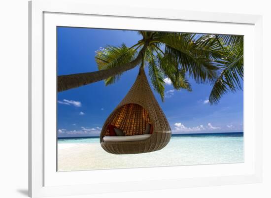 Sofa Hanging on a Tree on the Beach, Maldives, Indian Ocean-Sakis Papadopoulos-Framed Photographic Print