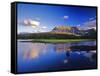 Sofa Mountain Reflects in Beaver Pond, Wateron Lakes National Park, Alberta, Canada-Chuck Haney-Framed Stretched Canvas