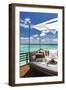 Sofa Overlooking Ocean, Maldives, Indian Ocean, Asia-Sakis Papadopoulos-Framed Photographic Print