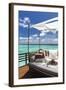 Sofa Overlooking Ocean, Maldives, Indian Ocean, Asia-Sakis Papadopoulos-Framed Photographic Print