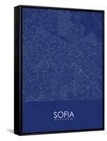 Sofia, Bulgaria Blue Map-null-Framed Stretched Canvas