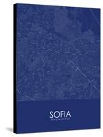 Sofia, Bulgaria Blue Map-null-Stretched Canvas