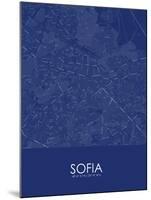 Sofia, Bulgaria Blue Map-null-Mounted Poster