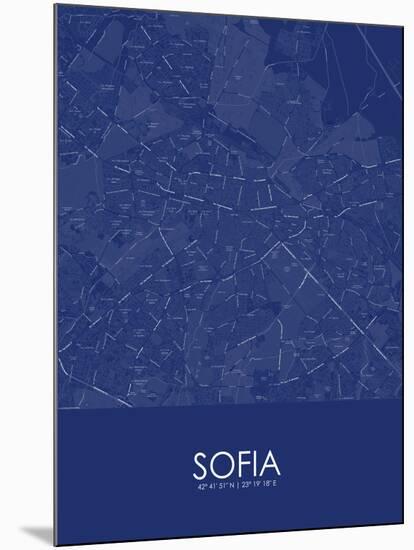 Sofia, Bulgaria Blue Map-null-Mounted Poster