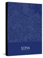 Sofia, Bulgaria Blue Map-null-Stretched Canvas