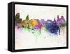 Sofia Skyline in Watercolor Background-paulrommer-Framed Stretched Canvas