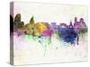 Sofia Skyline in Watercolor Background-paulrommer-Stretched Canvas
