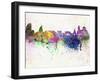 Sofia Skyline in Watercolor Background-paulrommer-Framed Art Print