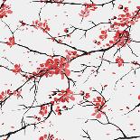 Cherry or Sakura Seamless Pattern Background-SofiaV-Art Print