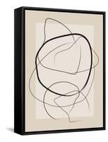 Soft Abstract Lines Art-Elena Ristova-Framed Stretched Canvas