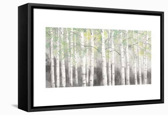 Soft Birches Charcoal-James Wiens-Framed Stretched Canvas