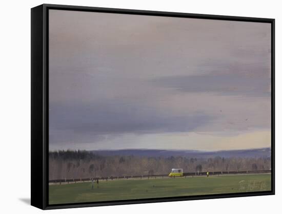 Soft Clouds with Ice Cream Van, Bristol Downs, January-Tom Hughes-Framed Stretched Canvas