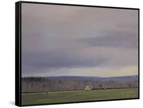 Soft Clouds with Ice Cream Van, Bristol Downs, January-Tom Hughes-Framed Stretched Canvas