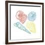 Soft Color Shells Mate-Jace Grey-Framed Art Print