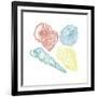 Soft Color Shells Mate-Jace Grey-Framed Art Print