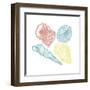 Soft Color Shells Mate-Jace Grey-Framed Art Print