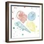 Soft Color Splatter Shells Mate-Jace Grey-Framed Art Print