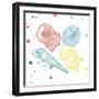 Soft Color Splatter Shells Mate-Jace Grey-Framed Art Print