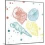 Soft Color Splatter Shells Mate-Jace Grey-Mounted Art Print