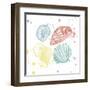 Soft Color Splatter Shells Mate-Jace Grey-Framed Art Print