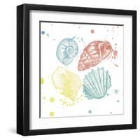 Soft Color Splatter Shells Mate-Jace Grey-Framed Art Print