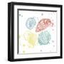 Soft Color Splatter Shells Mate-Jace Grey-Framed Art Print