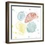 Soft Color Splatter Shells Mate-Jace Grey-Framed Art Print