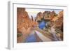 Soft Colors of Dawn on the Red Cliffs of Ponta Da Piedade, Lagos, Algarve, Portugal, Europe-Roberto Moiola-Framed Photographic Print