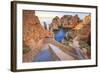 Soft Colors of Dawn on the Red Cliffs of Ponta Da Piedade, Lagos, Algarve, Portugal, Europe-Roberto Moiola-Framed Photographic Print