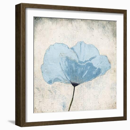 Soft Floral Blue-Jace Grey-Framed Art Print