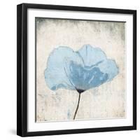 Soft Floral Blue-Jace Grey-Framed Art Print