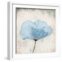 Soft Floral Blue-Jace Grey-Framed Art Print