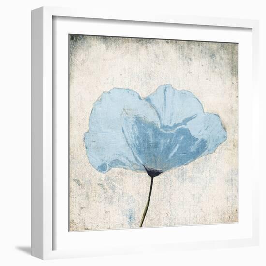 Soft Floral Blue-Jace Grey-Framed Art Print