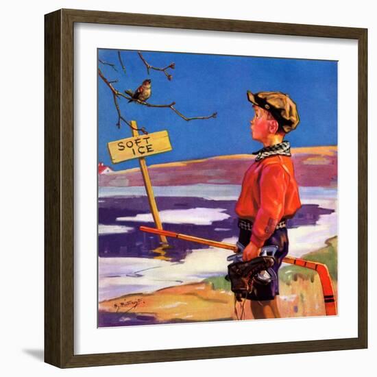 "Soft Ice,"March 1, 1936-Henry Hintermeister-Framed Giclee Print