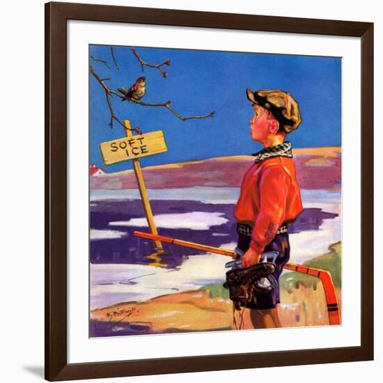 "Soft Ice,"March 1, 1936-Henry Hintermeister-Framed Giclee Print