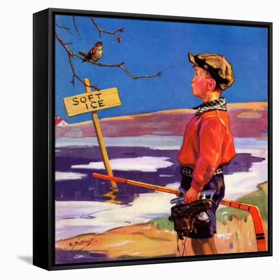 "Soft Ice,"March 1, 1936-Henry Hintermeister-Framed Stretched Canvas