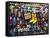 Soft Leather Moroccan Slippers in the Souk, Medina, Marrakesh, Morocco, North Africa, Africa-Gavin Hellier-Framed Stretched Canvas