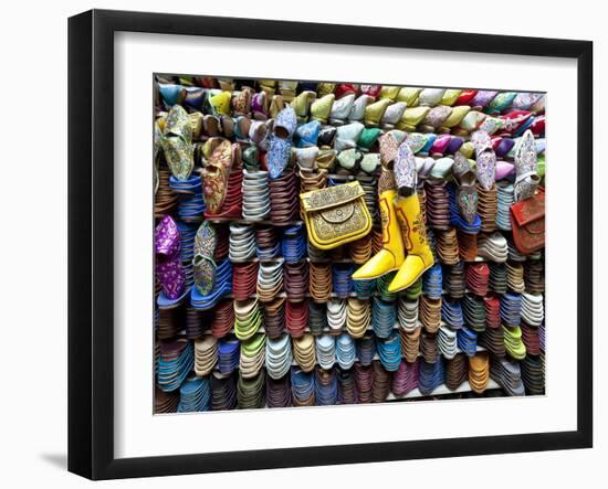 Soft Leather Moroccan Slippers in the Souk, Medina, Marrakesh, Morocco, North Africa, Africa-Gavin Hellier-Framed Photographic Print
