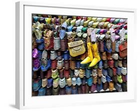 Soft Leather Moroccan Slippers in the Souk, Medina, Marrakesh, Morocco, North Africa, Africa-Gavin Hellier-Framed Photographic Print