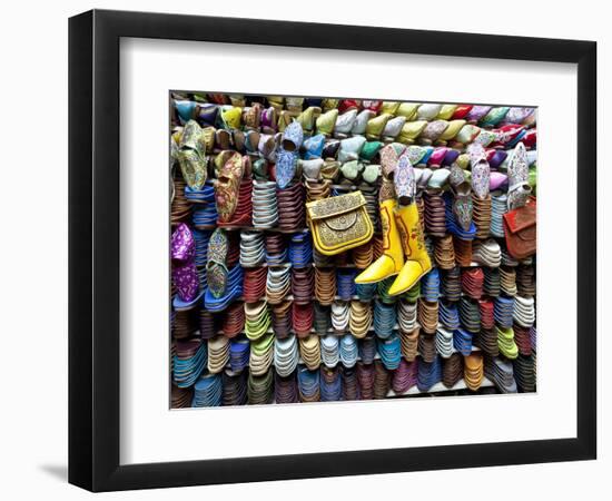 Soft Leather Moroccan Slippers in the Souk, Medina, Marrakesh, Morocco, North Africa, Africa-Gavin Hellier-Framed Photographic Print