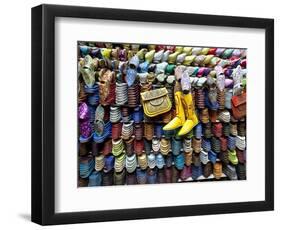 Soft Leather Moroccan Slippers in the Souk, Medina, Marrakesh, Morocco, North Africa, Africa-Gavin Hellier-Framed Photographic Print