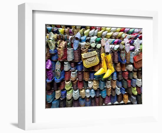 Soft Leather Moroccan Slippers in the Souk, Medina, Marrakesh, Morocco, North Africa, Africa-Gavin Hellier-Framed Photographic Print